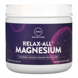 MRM, Relax-All Magnesium, магний, со вкусом малины и питахайи, 226 г (8 унций)