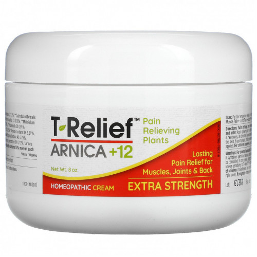 MediNatura, T-Relief, Plant-Based Extra Strength Pain Cream, 8 oz