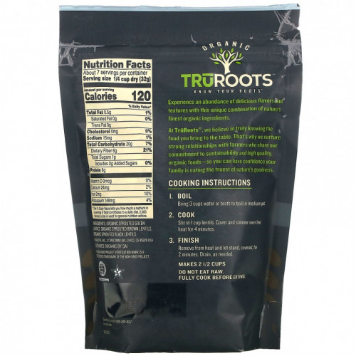 TruRoots, Organic, смесь проросшей чечевицы, 227 г (8 унций)