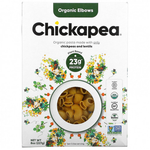 Chickapea, Органические локти, 8 унций (227 г)