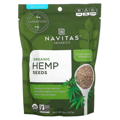 Navitas Organics, Organic Hemp Seeds (Органические семена конопли), 227 г (8 унций)