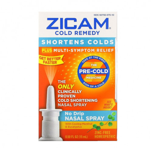 Zicam, Cold Remedy, спрей для носа без капель, 15 мл (0,50 жидк. Унции)