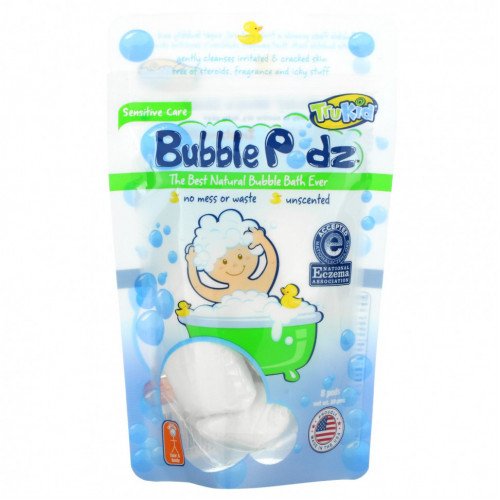 TruKid, Bubble Podz, Sensitive Care, без запаха, 8 капсул (80 г)