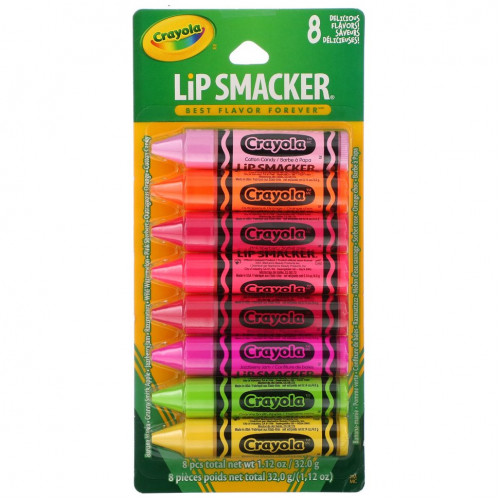 Lip Smacker, Crayola, набор бальзам для губ, 8 штук упаковке по 4,0 г (0,14 унции)