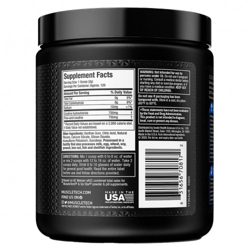 Muscletech, Performance Series, Creactor, креатин гидрохлорид, без ароматизаторов, 235 г (8,30 унции)