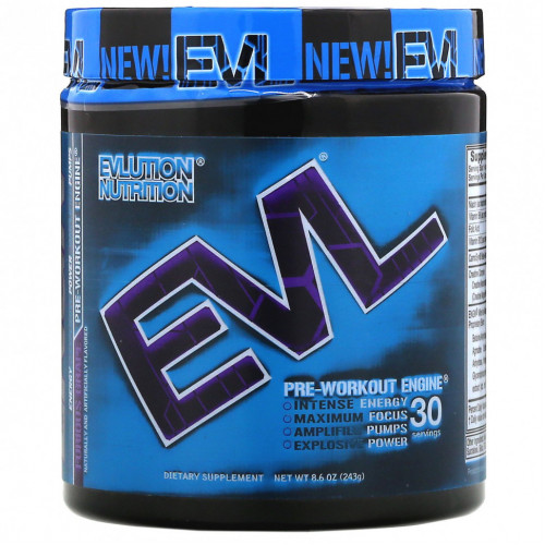 EVLution Nutrition, ENGN, Pre-Workout Enginе, виноград, 243 г (8,6 унции)