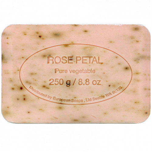 European Soaps, Pre de Provence, кусковое мыло, лепестки розы, 250 г (8,8 унций)