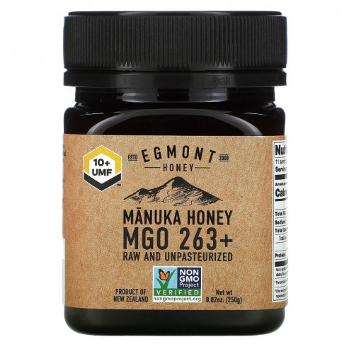 Egmont Honey, Манука Мед, сырой и непастеризованный, MGO 263+, 8,82 унции (250 г)