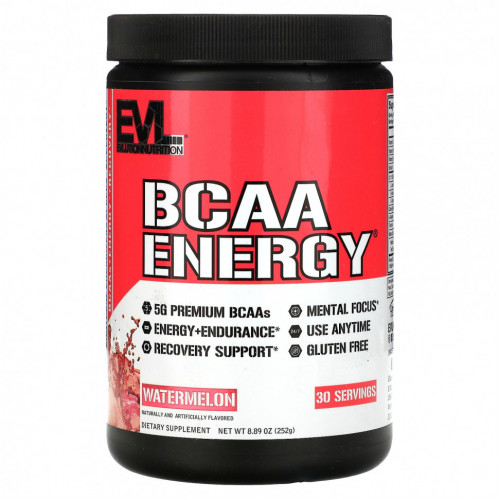 EVLution Nutrition, BCAA ENERGY, арбуз, 252 г (8,89 унции)