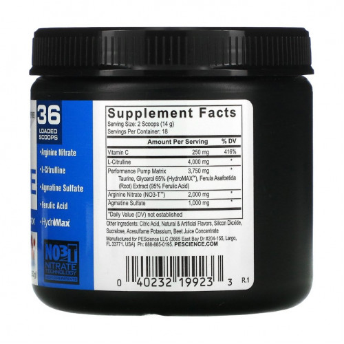 PEScience, High Volume, Supreme Nitric Oxide Matrix, дыня и ягоды, 252 г (8,9 унции)