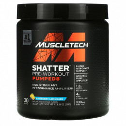 Muscletech, Shatter Pre-Workout Pumped8, Черничный лимонад, 8,94 унции (254 г)