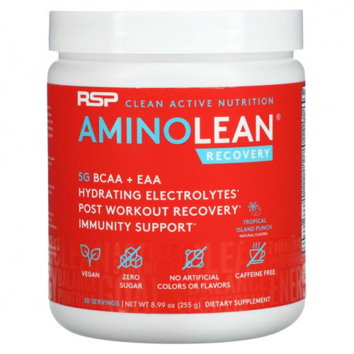 RSP Nutrition, AminoLean Recovery, пунш из тропических островов, без кофеина, 255 г (8,99 унции)