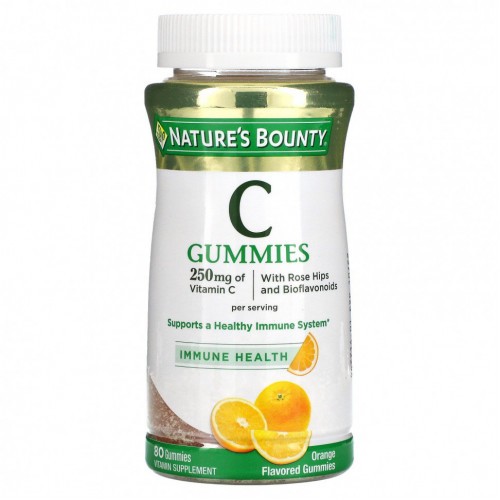 Nature's Bounty, C Gummies, Orange, 125 mg, 80 Gummies