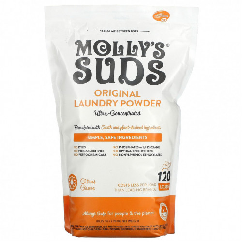 Molly's Suds, Original, порошок для стирки, Citrus Grove, 2,28 кг (80,25 унции)