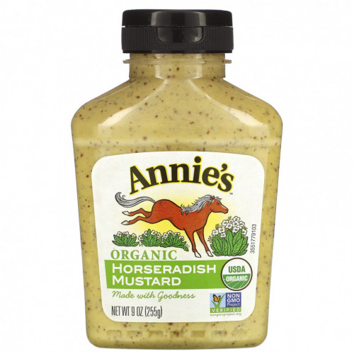 Annie's Naturals, органический продукт, горчица с хреном, 255 г (9 унций)