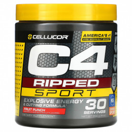 Cellucor, C4 Ripped Sport, перед тренировкой, фруктовый пунш, 255 г (9 унций)