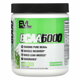 EVLution Nutrition, Ultra Premium BCAA 5000, Lemon Lime, 9.1 oz (258 g)