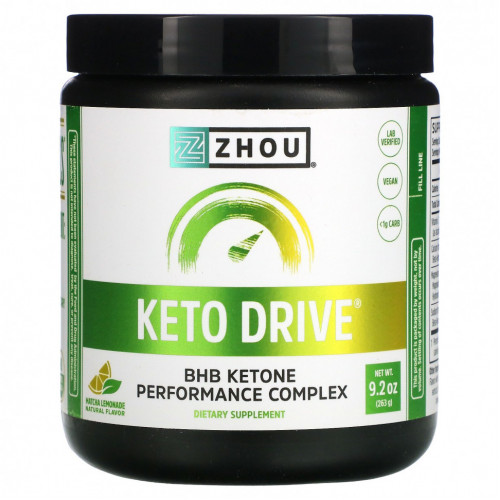 Zhou Nutrition, Keto Drive, лимонад с матча, 263 г (9,2 унции)