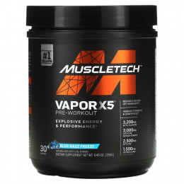 Muscletech, VaporX5, Next Gen, предтренировочный комплекс, со вкусом Blue Razz Freeze, 266 г (9,40 унции)