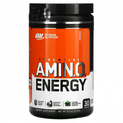 Optimum Nutrition, ESSENTIAL AMIN.O. ENERGY, охладитель с апельсином, 270 г (9,5 унции)