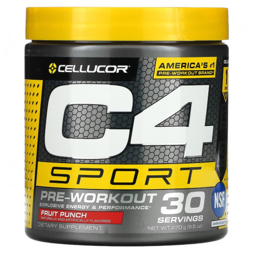 Cellucor, C4 Sport, предтренировочный, фруктовый пунш, 9,5 унции (270 г)