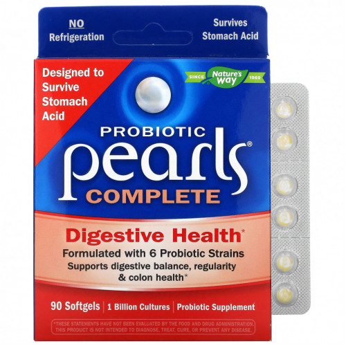 Nature's Way, Probiotic Pearls Complete, пробиотик, 90 капсул