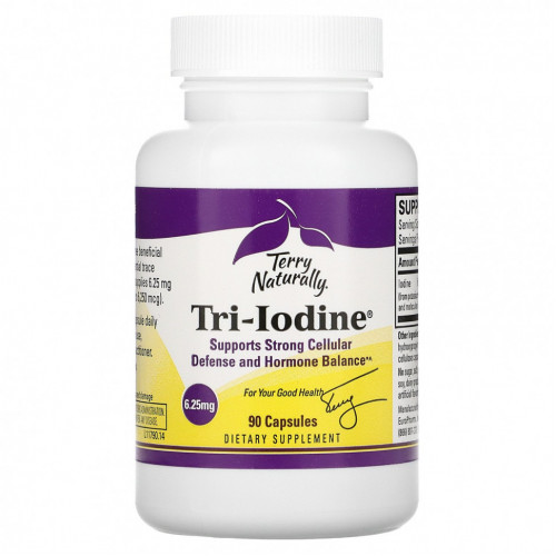 Terry Naturally, Tri-Iodine, 6,25 мг, 90 капсул