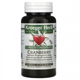 Kroeger Herb Co, Полные концентраты, клюква, 90 вегетарианских капсул