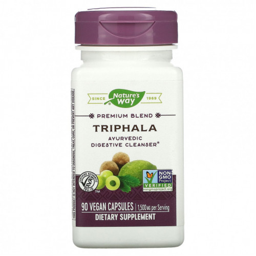 Nature's Way, Triphala, смесь премиального качества, 500 мг, 90 вегетарианских капсул