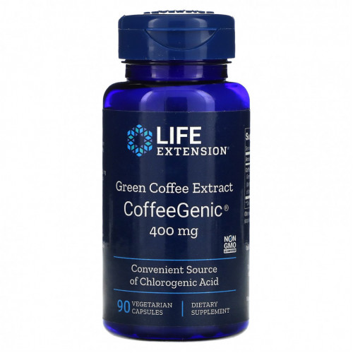 Life Extension, CoffeeGenic, экстракт зеленого кофе 90 овощных капсул