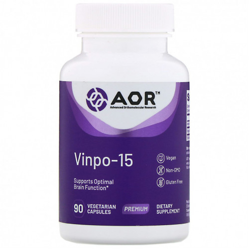 Advanced Orthomolecular Research AOR, Vinpo-15, 90 вегетарианских капсул