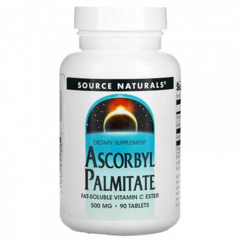 Source Naturals, Аскорбил пальмитат, 500 мг, 90 таблеток