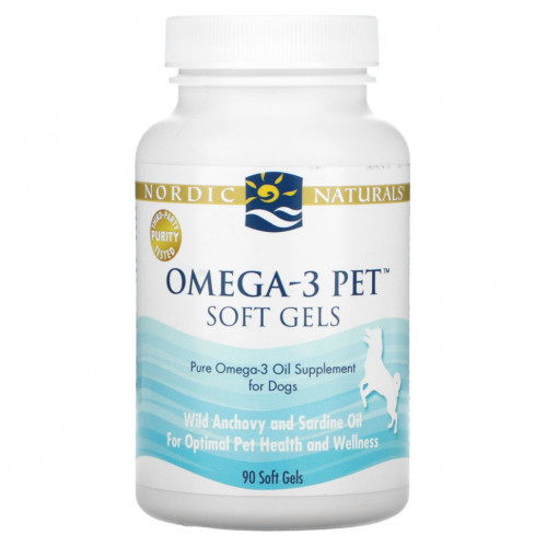 Nordic Naturals, Omega-3 Pet, для собак, 90 капсул