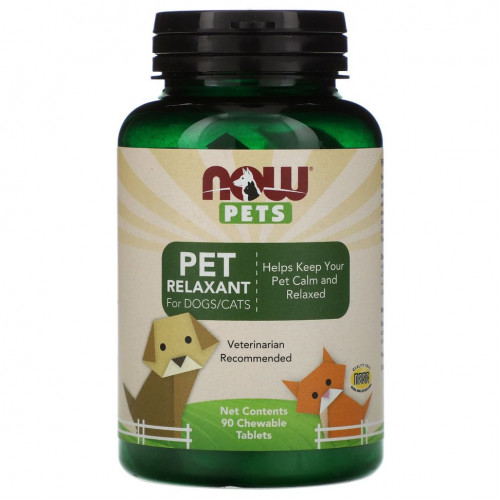 NOW Foods, Now Pets, слабительное для собак/кошек, 90 жевательных таблеток