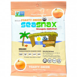 SeaSnax, Toasty Onion, Roasted Seaweed Snack, 5 sheets - .54 oz (15 g)