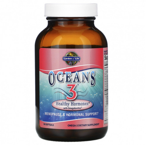 Garden of Life, Средство для поддержания гормонального фона Oceans 3™ Healthy Hormones® с омега-ксантином, 90 мягких желатиновых капсул