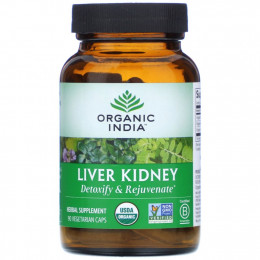 Organic India, Liver Kidney, 90 вегетарианских капсул