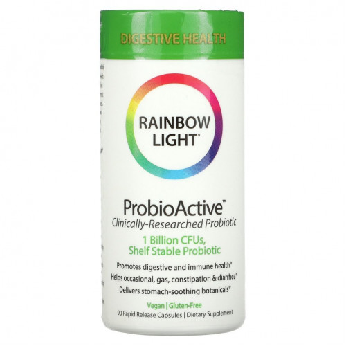 Rainbow Light, ProbioActive, формула на основе продуктов питания, 90 капсул быстрого высвобождения