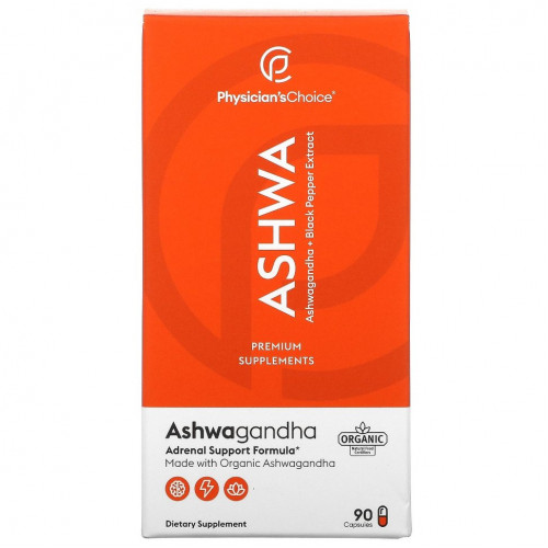 Physician's Choice, Ashwa, ашваганда и экстракт черного перца, 90 капсул