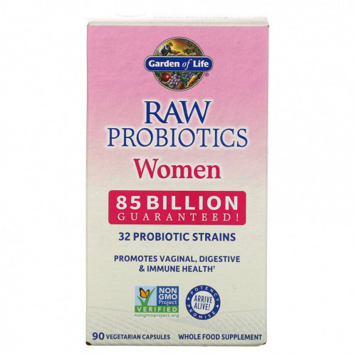 Garden of Life, RAW Probiotics, для женщин, 85 млрд, 85 вегетарианских капсул