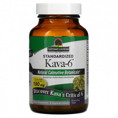 Nature's Answer, Kava-6, 90 Vegetarian Capsules