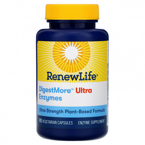 Renew Life, DigestMore Ultra Enzymes, 90 вегетарианских капсул