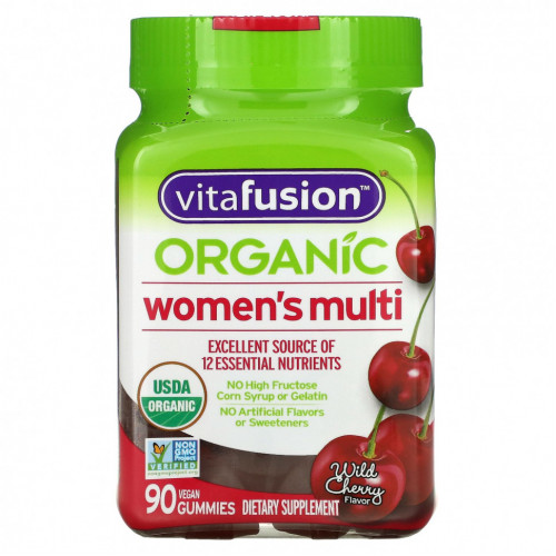 VitaFusion, Organic Women's Multi, Wild Cherry, 90 Vegetarian Gummies