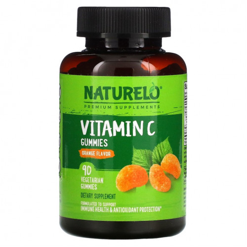 NATURELO, Vitamin C Gummies, Orange Flavor, 90 Vegan Gummies