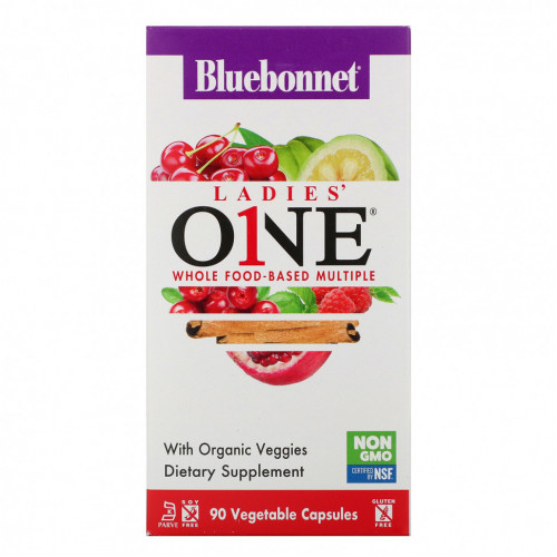 Bluebonnet Nutrition, Ladies 'ONE, комплекс на основе цельных продуктов, 90 растительных капсул