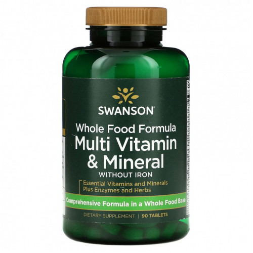 Swanson, Whole Food Formula, мультивитамины и минералы, 90 таблеток