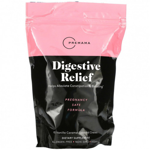 Premama, Digestive Relief, Vanilla Caramel Flavored, 90 Chews