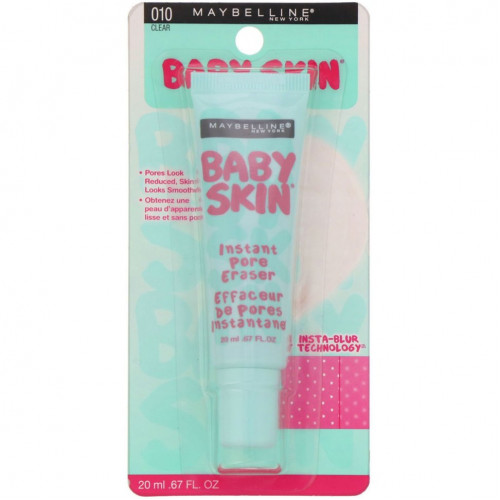 Maybelline, Основа под макияж Baby Skin Instant Pore Eraser, оттенок 010 бесцветный, 20 мл