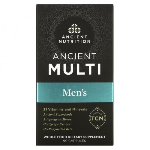 Dr. Axe / Ancient Nutrition, Ancient Multi, для мужчин, 90 капсул