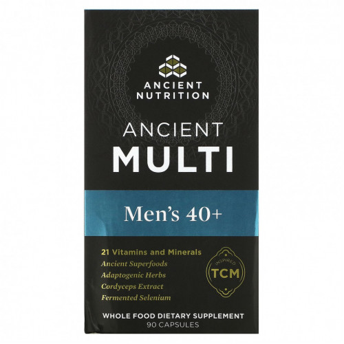 Dr. Axe / Ancient Nutrition, Ancient Multi, для мужчин от 40 лет, 90 капсул